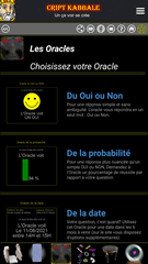 Page d'accueil les Oracles de l'application